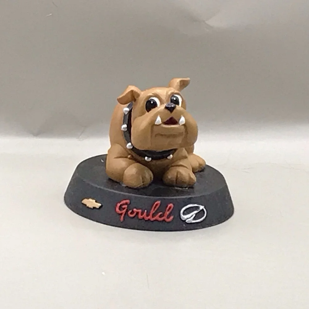 Bulldog Bobble head Dog On Black Base 